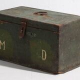 Coffre en bois vert ancien (vers 1910) # 4