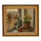 Huile sur toile suédoise originale « Nature morte à la plante en pot »