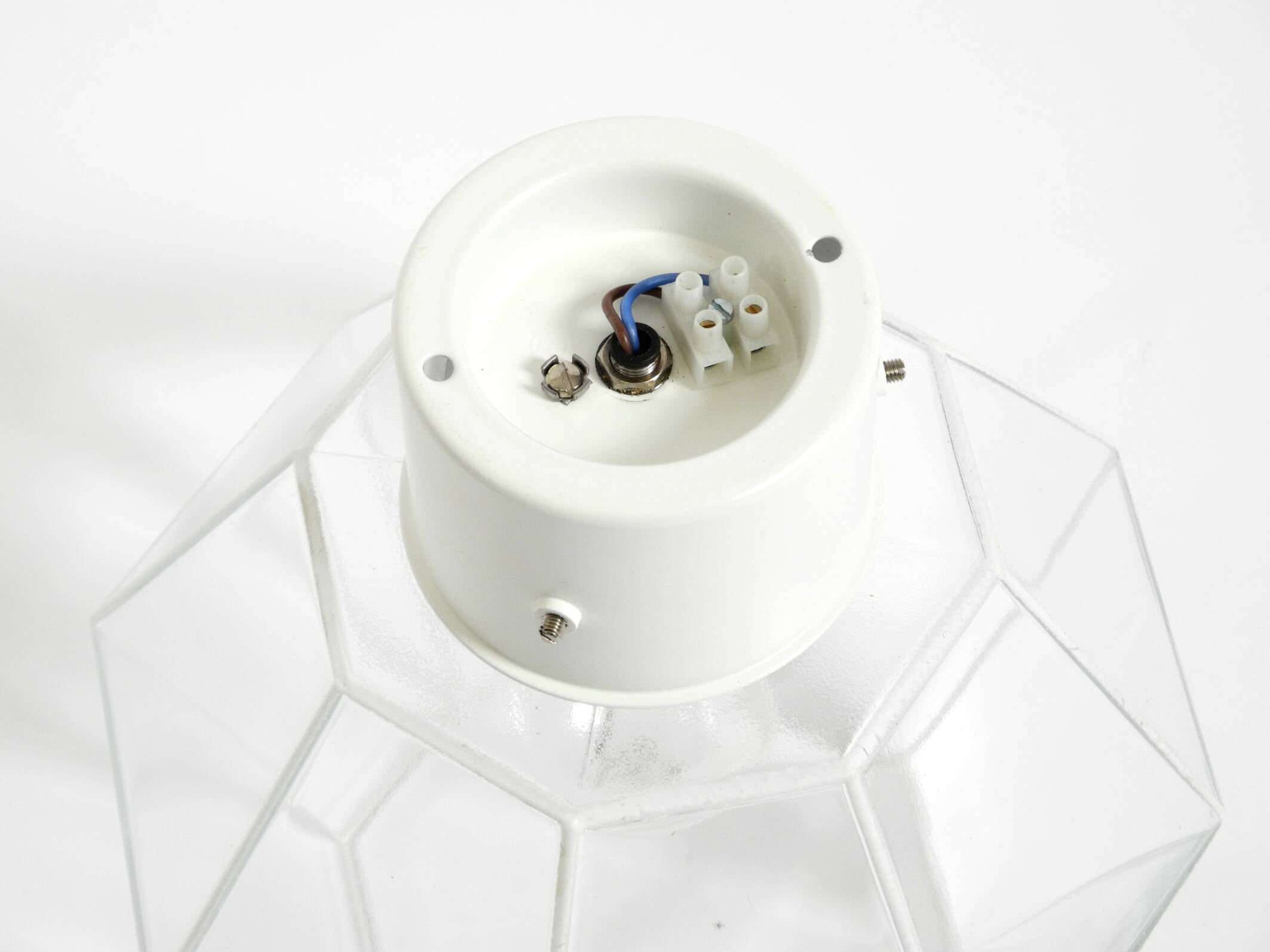 1970s Limburg glass ceiling lamp in octagon shape with its original box
