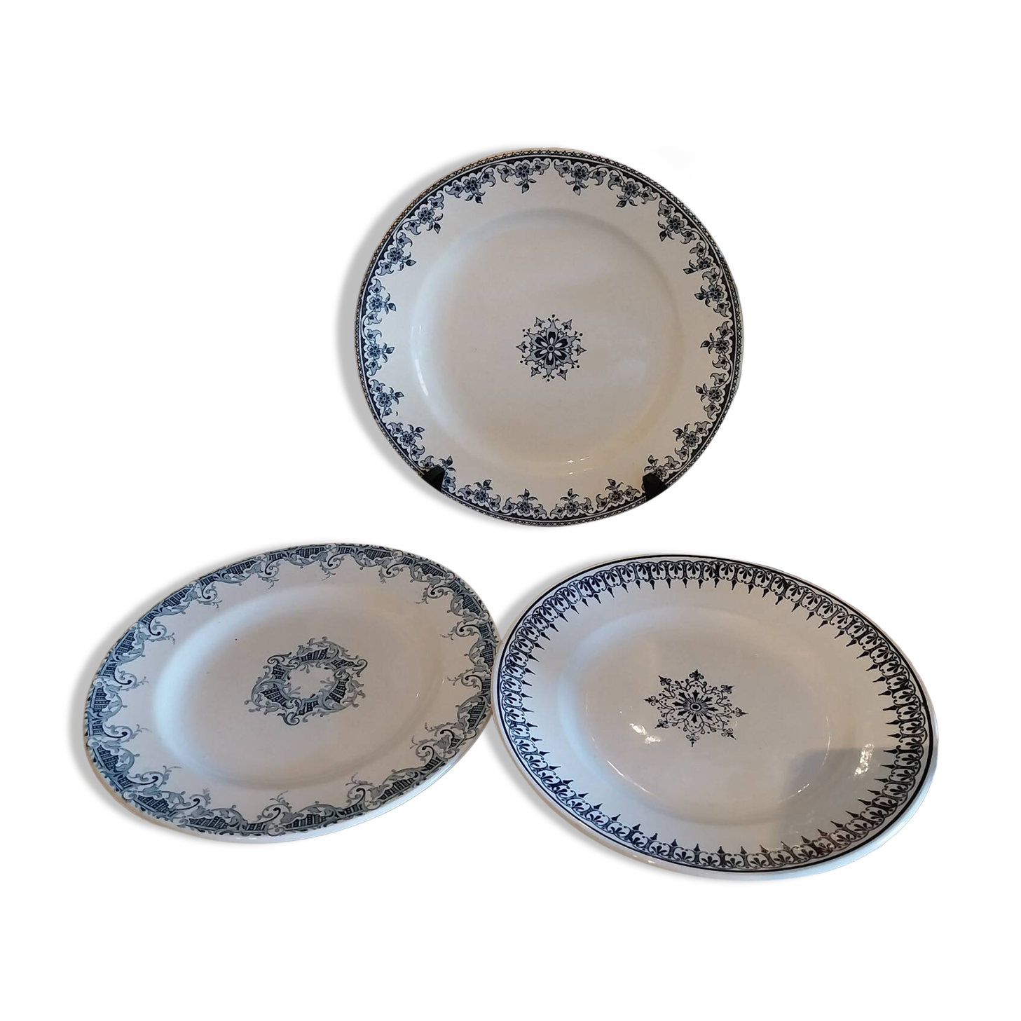 Old flat plates made of ironstone