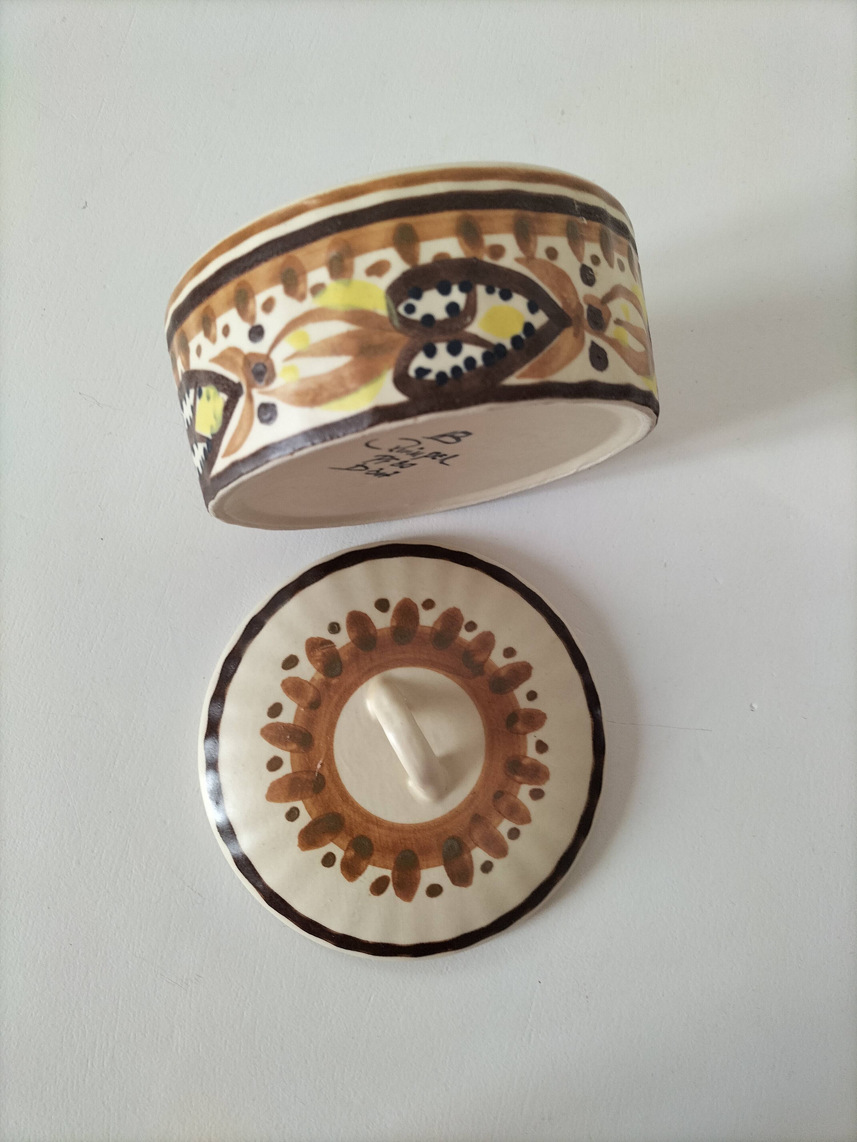 HB Quimper geometric design 70s bonbonnière