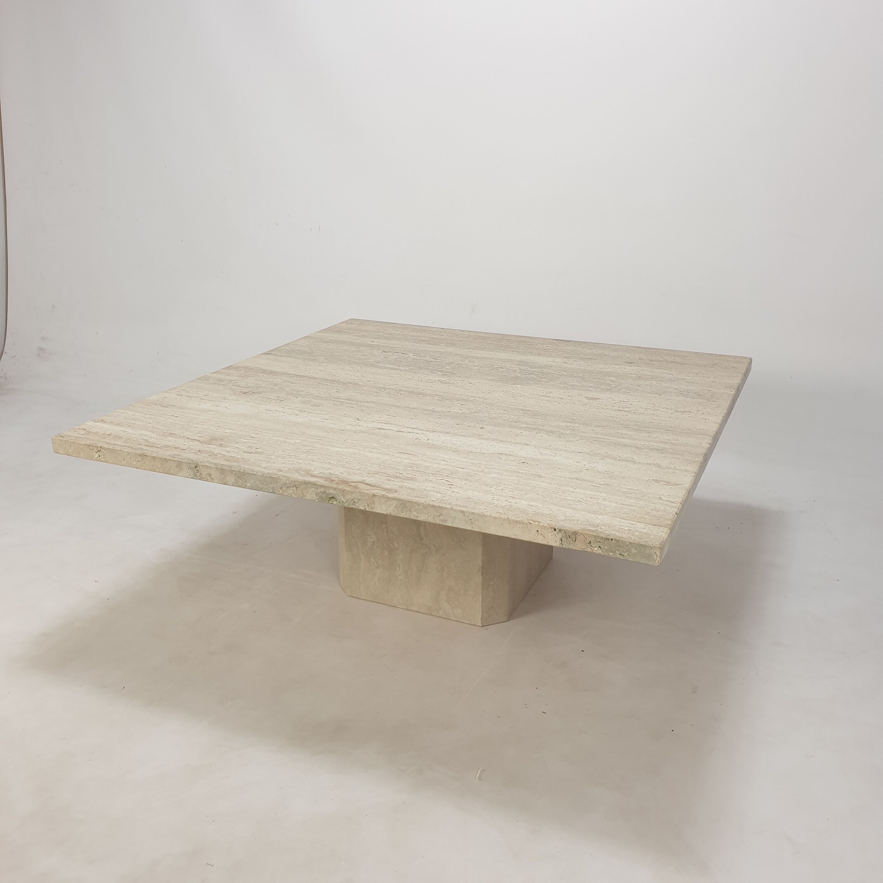 Italian travertine coffee table, 1980s