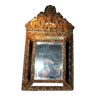 Miroir à parclose Napoléon III pareclose ancien en laiton repoussé et glace au mercure 19e siècle