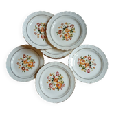 12 antique flat plates "Capri"