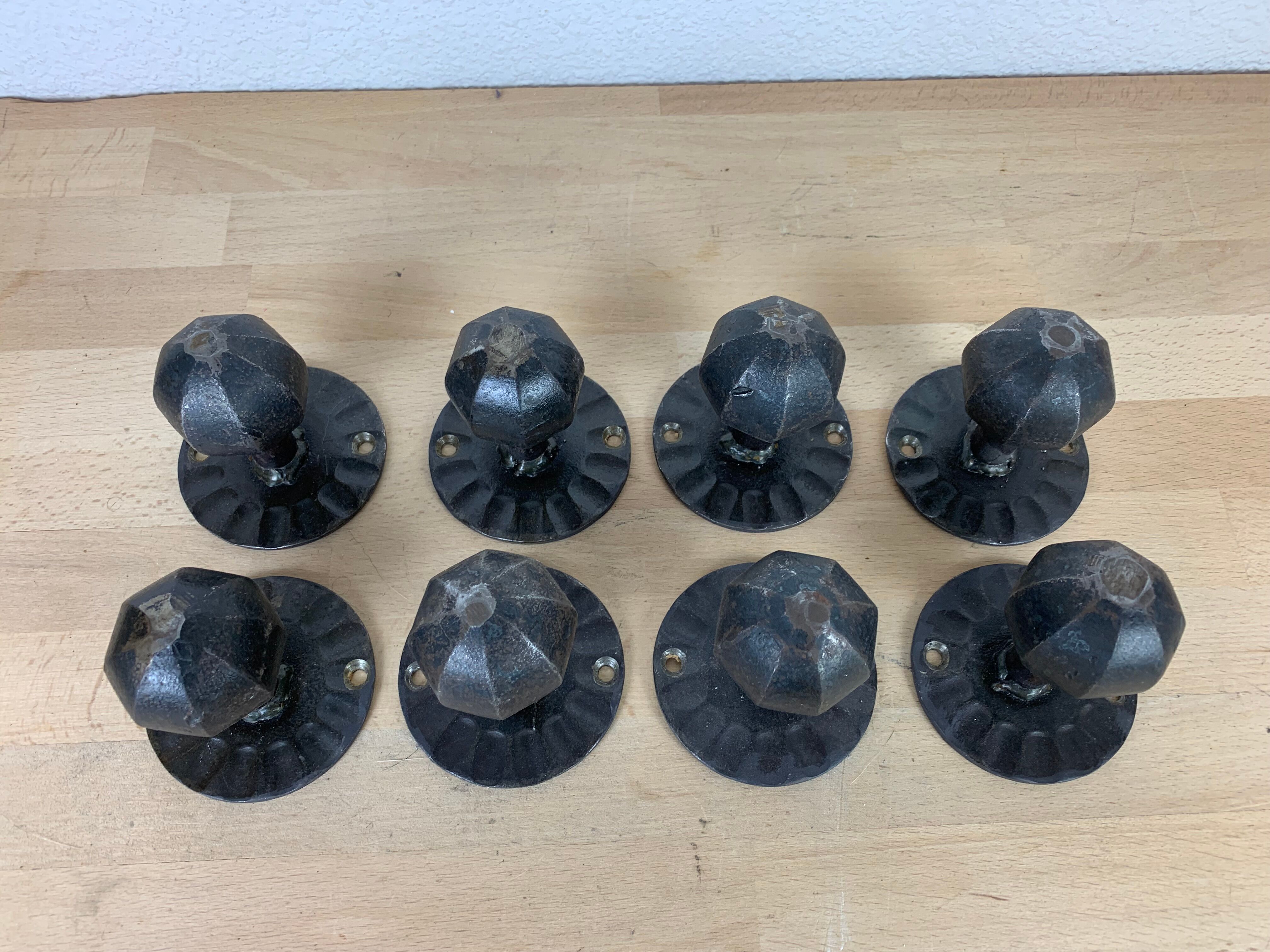 8 brutalist wrought iron hooks