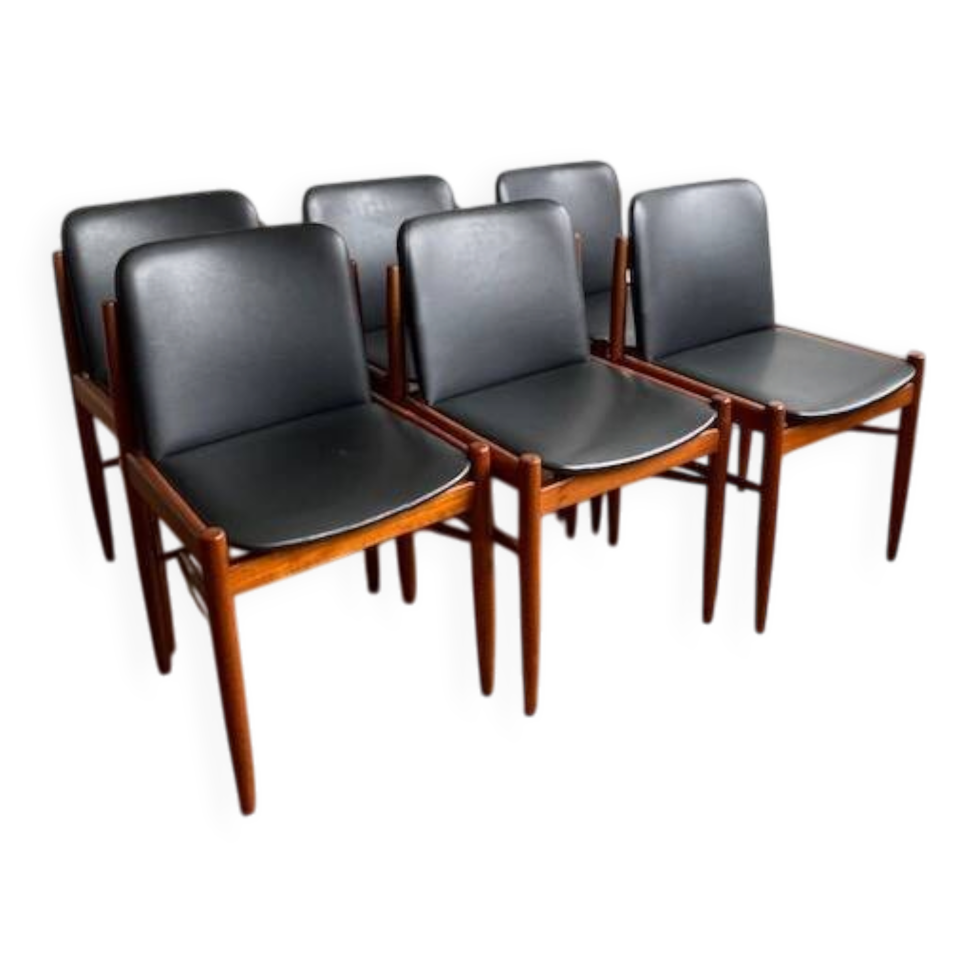 6 chaises teck scandinave vintage