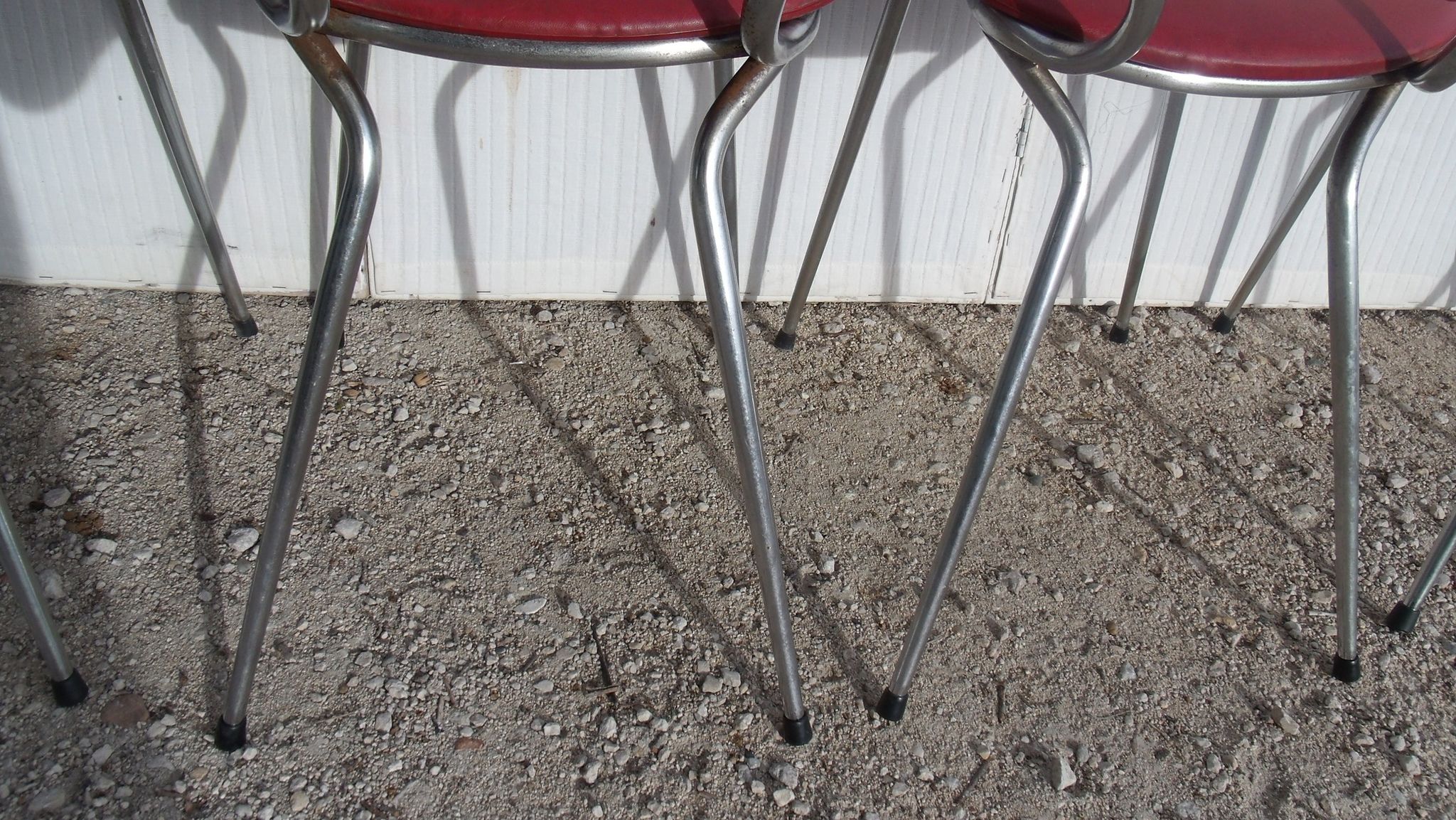 Set of 5 chairs the lag Soudexvinyl 1970 in leatherette Burgundy
