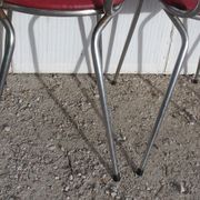 Set of 5 chairs the lag Soudexvinyl 1970 in leatherette Burgundy