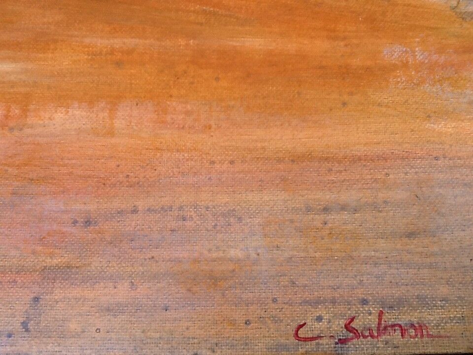 Painting on cardboard entoiled by C. Salmon "flower bouquet"