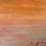 Painting on cardboard entoiled by C. Salmon "flower bouquet"