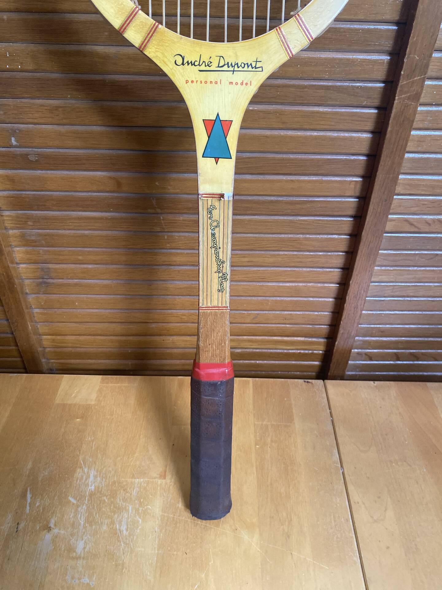 Vintage donnay la hutte wooden tennis racket + montana cover