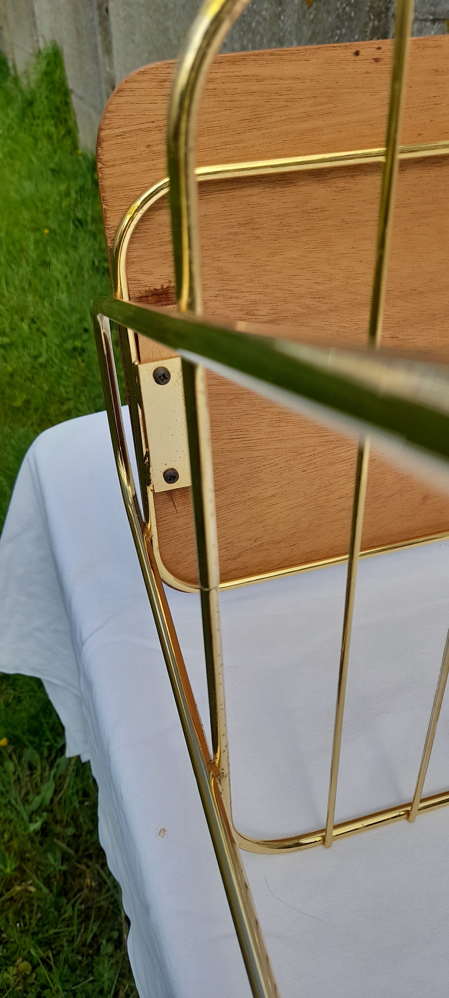 Golden metal side table 60s