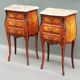 Pair of Louis XV style bedside tables in rosewood