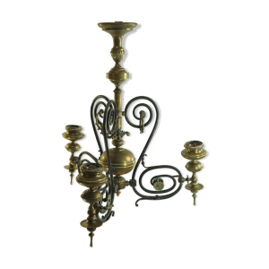 lustre à gaz bronze