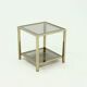 Table d'appoint à deux niveaux plaquée or de Belgo Chrom, années 1970
