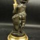 Faun lamp in Clodion style, Louis XVI, early 1900s - gilded and patinated bronze.