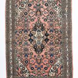 5x7 Wool Vintage Oushak Area Rug, Samon & Navy Blue Persian Rug, 142x209 Cm