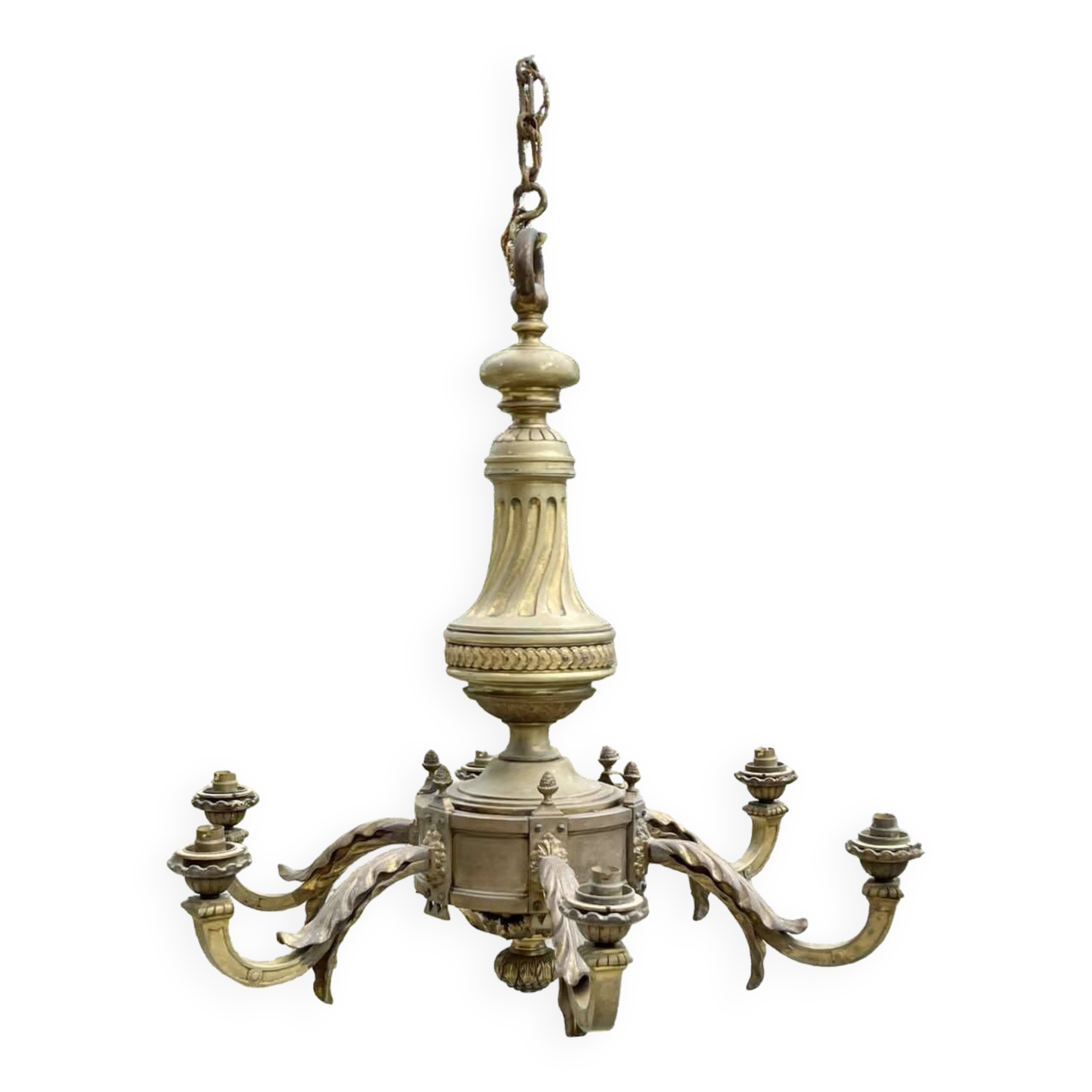 Lustre en bronze fin XIXème 6 feux