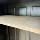 Wooden bonnetière, wardrobe/cupboard in raw wood.