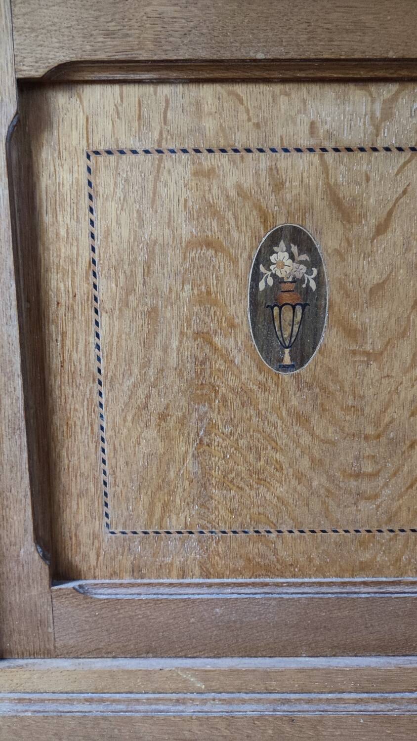 Art Deco oak and marble sideboard