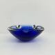 Mid-century design set of 6 blue Murano glass bowls, 1970s