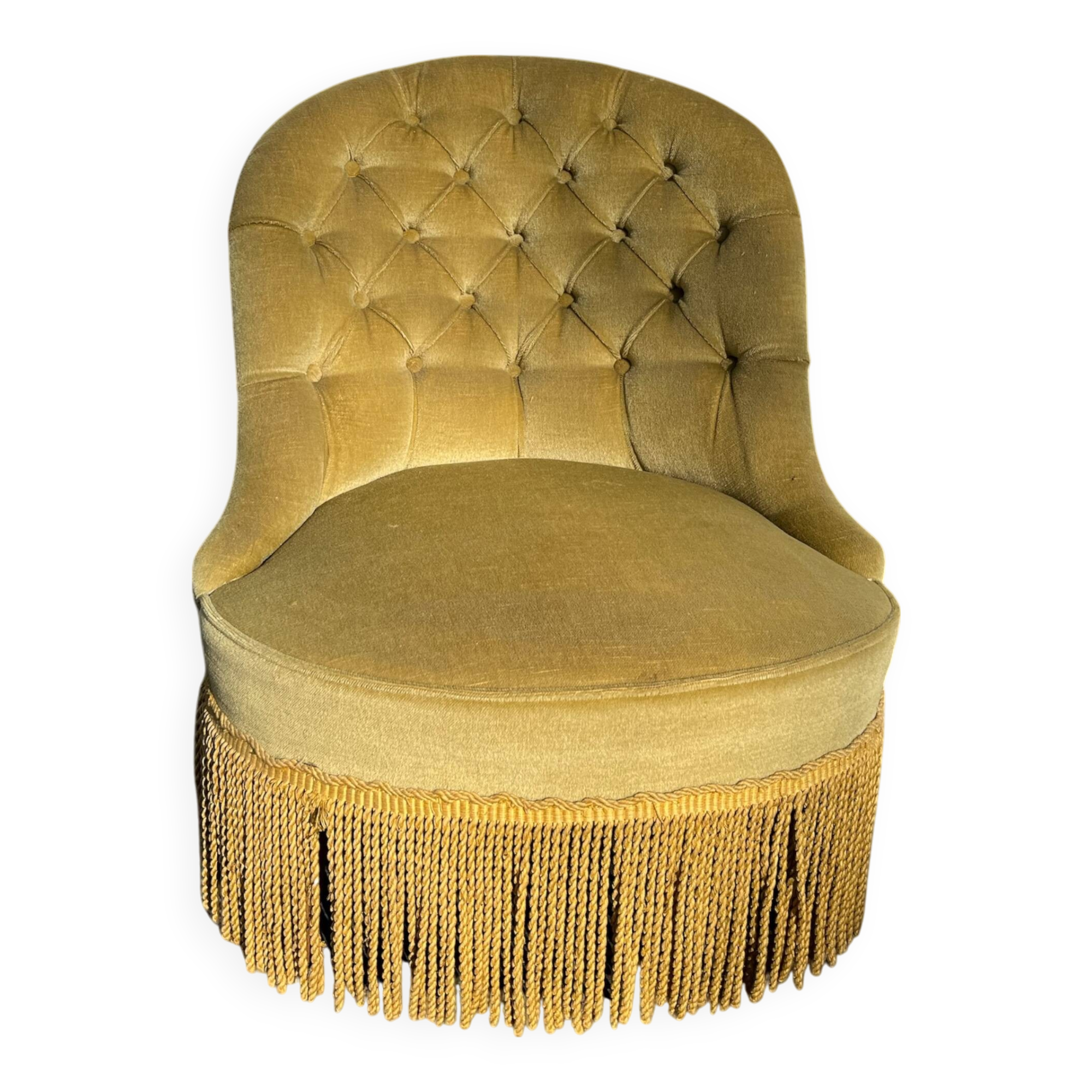 Pink velvet toad chair