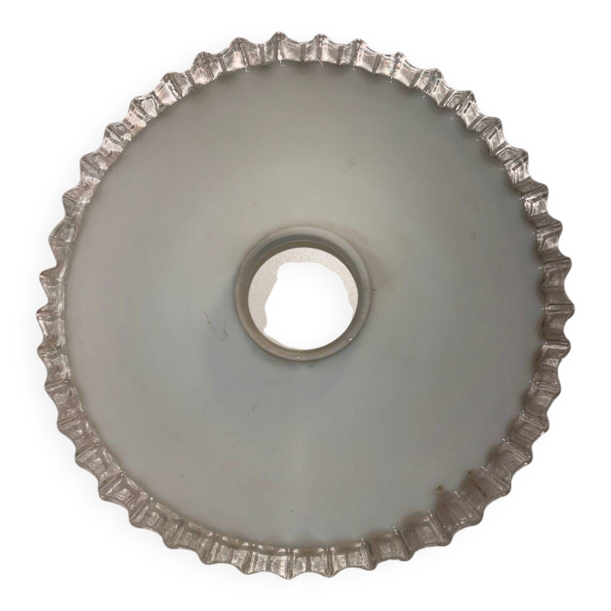 Pleated edge white opaline lampshade