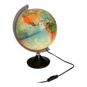 Illuminated globe Italy world map