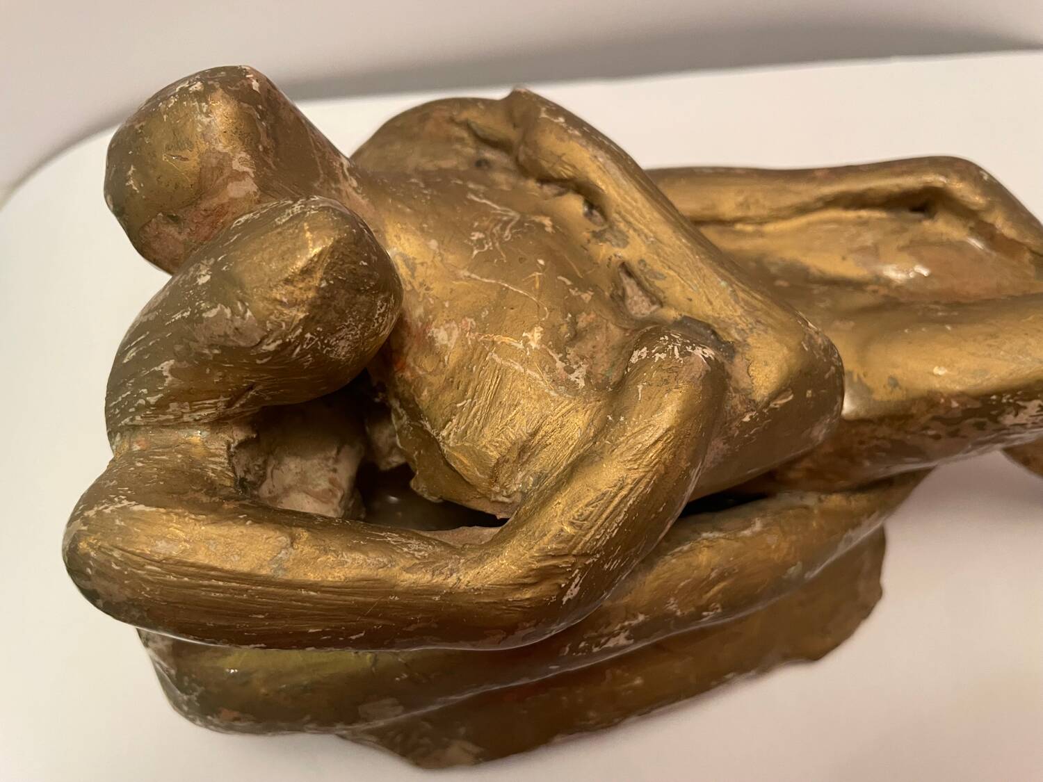 Sculpture of an embracing couple 20th century signed