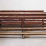 Antique Gothic Church Benches, Late 1800s – Set of 4 Pine Wood Pew Benches