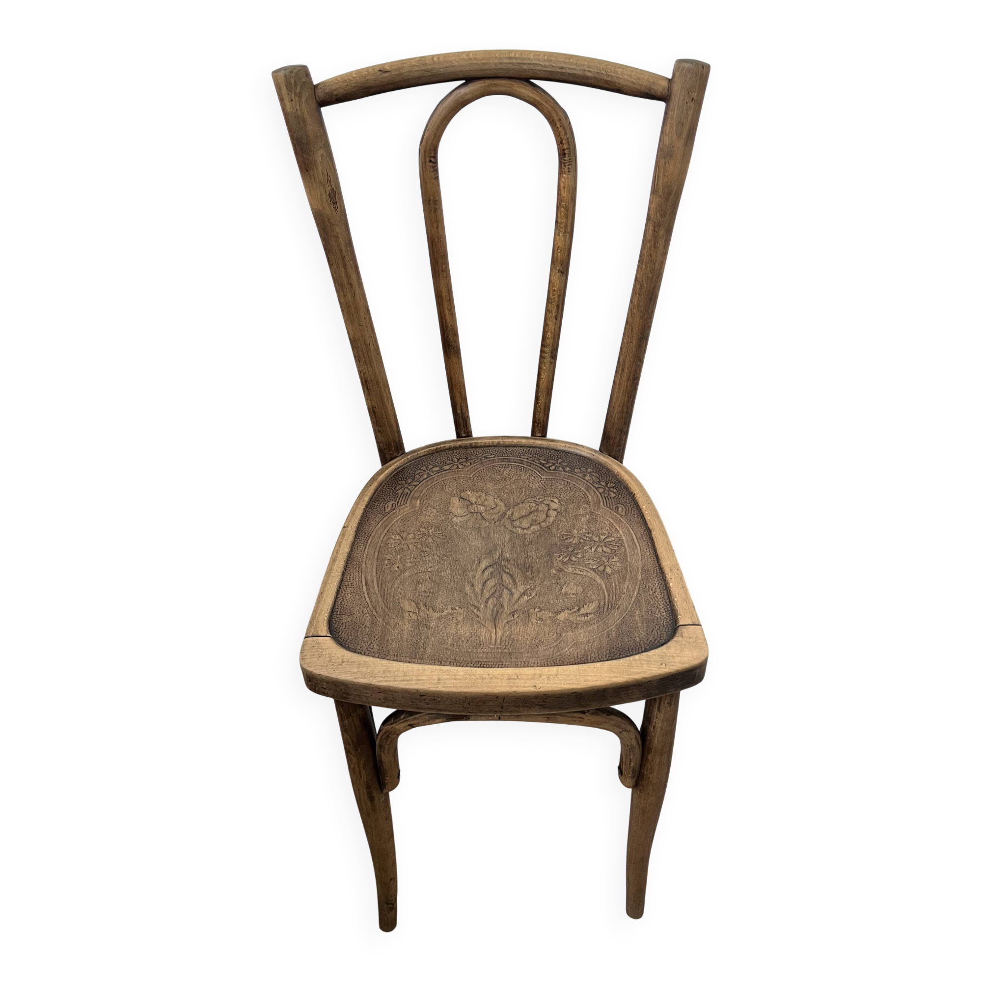 Chaise bistrot assise coquelicot, 1900