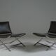 Pair of Flexform leather low chairs, Peter model, by Antonio Citterio