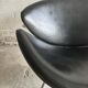 Pierre Paulin Slice Chair for Artifort — Black Leather Sculptural 1960s Lounge Chair, Metal Legs