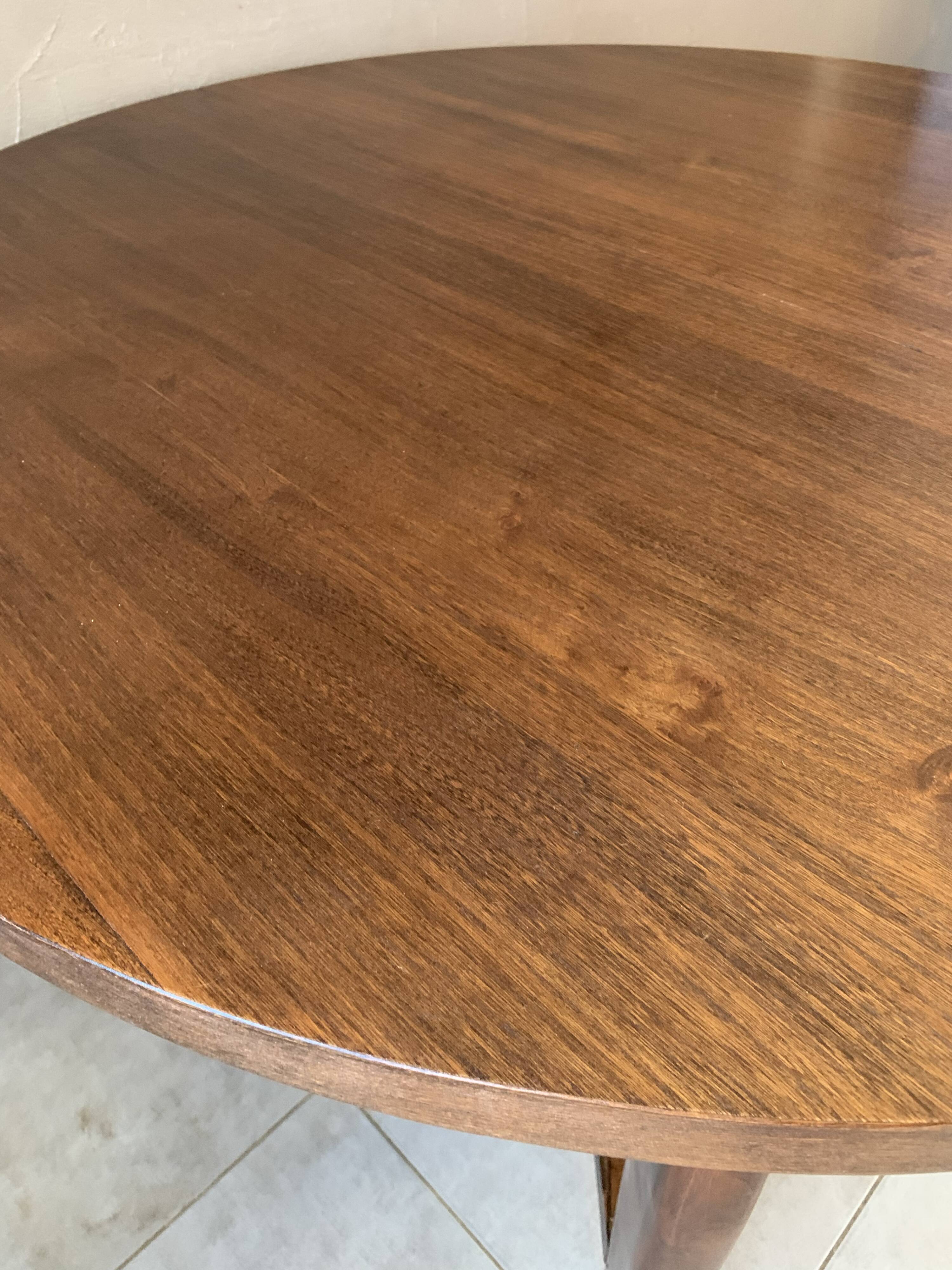 Vintage extendable wooden table from the 50s with independent extension