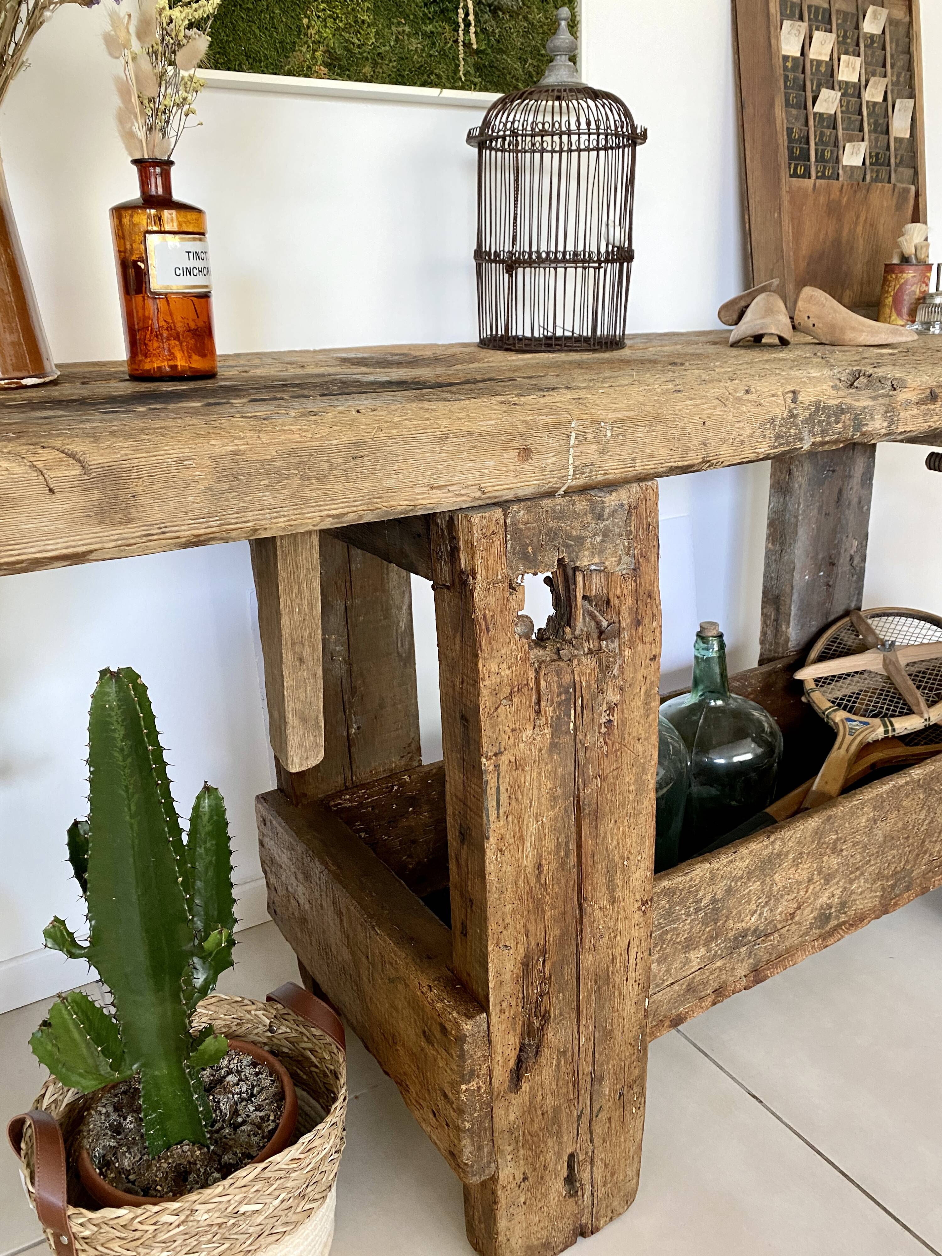 Old wooden workbench