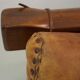 20th-century leather and Brazilian hardwood sofa, Brown