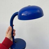 Articulated blue metal bedside lamp