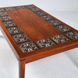 Scandinavian rosewood and ceramic coffee table