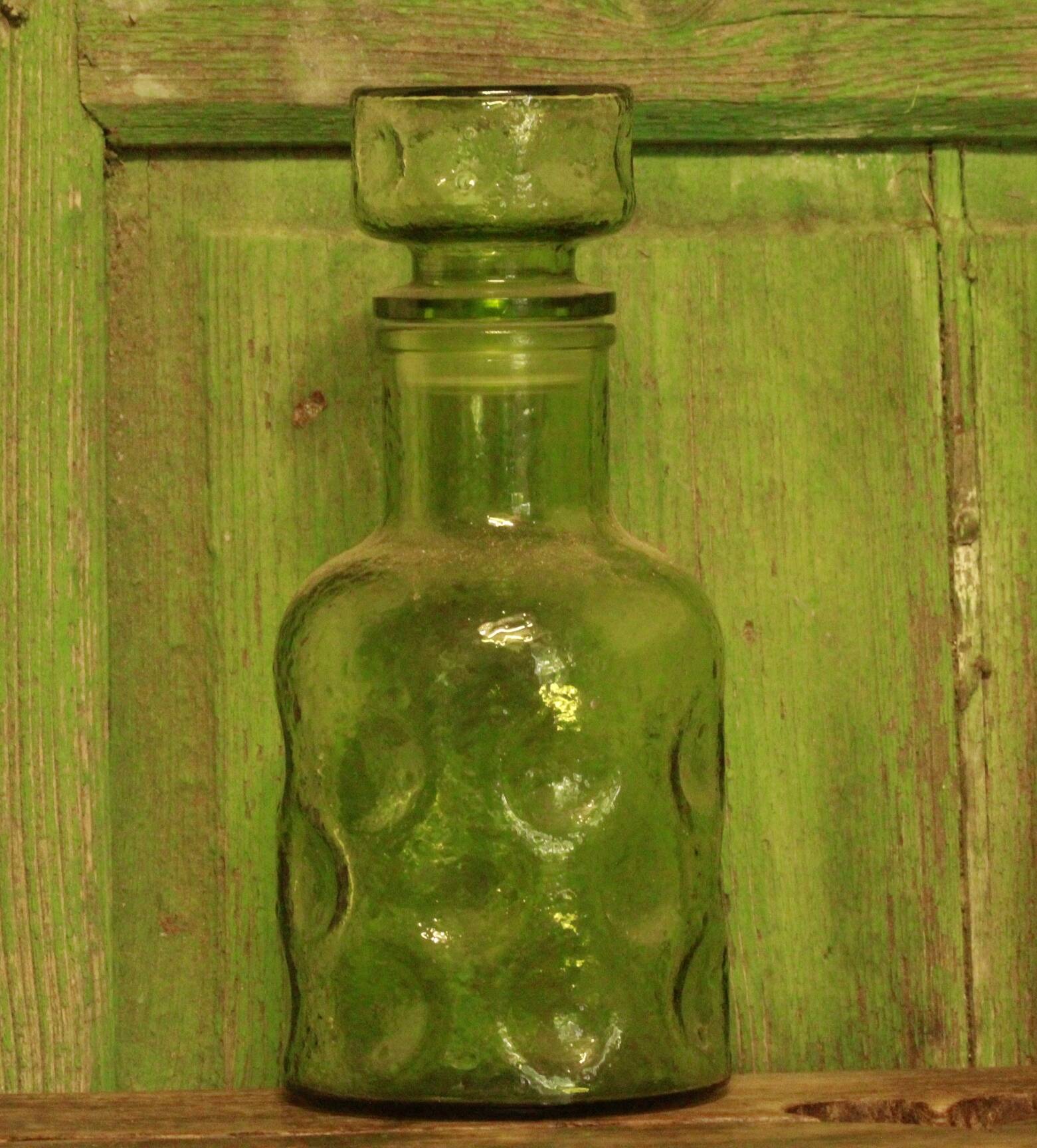 Carafe vintage en verre style empoli