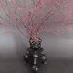 Cabinet de Curiosités gorgone rouge paramuricea clavata sur socle