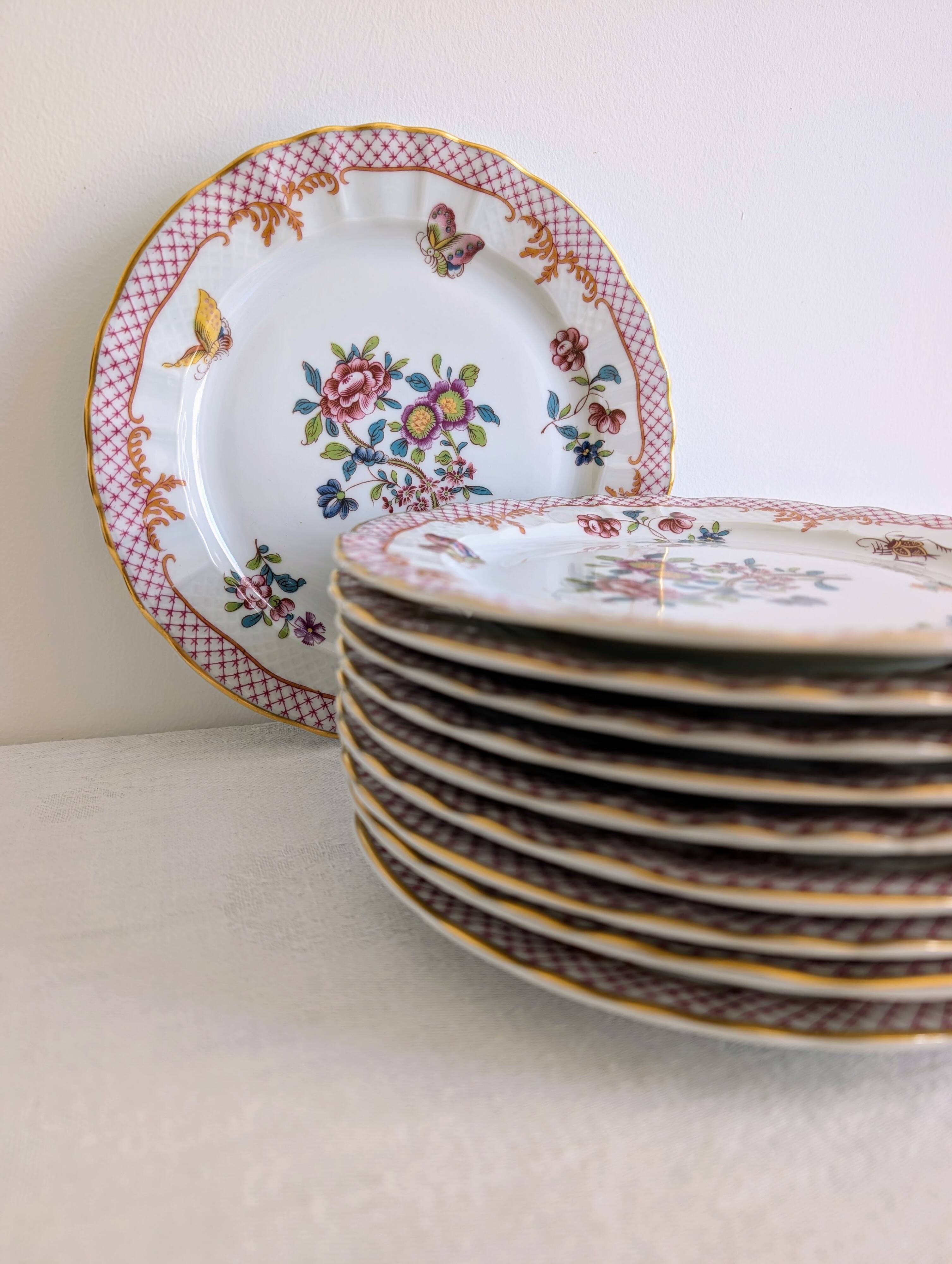 Set of 10 dessert plates Bernardaud Limoges – Compagnie des Indes