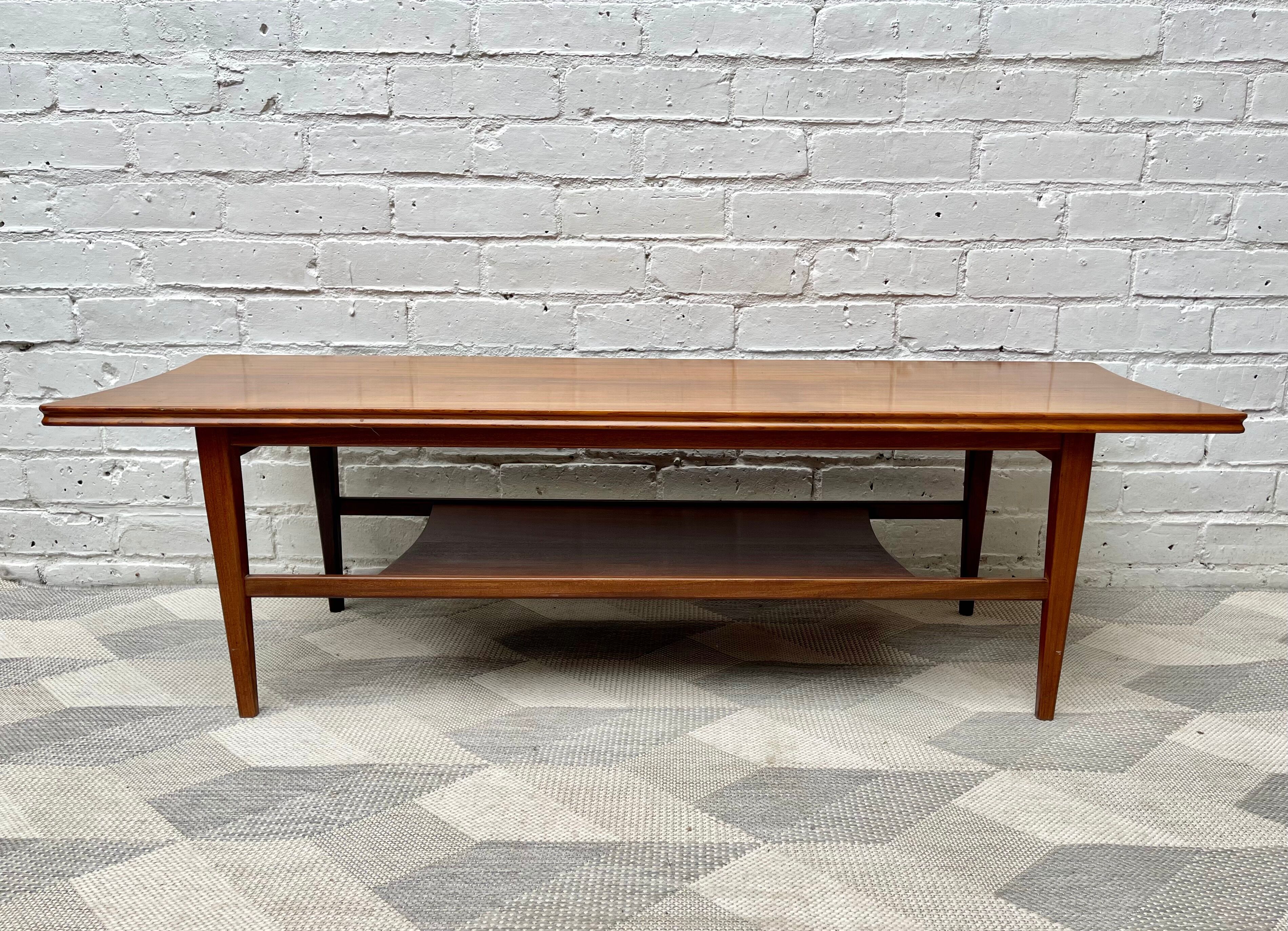 Vintage teak coffee table with shelf