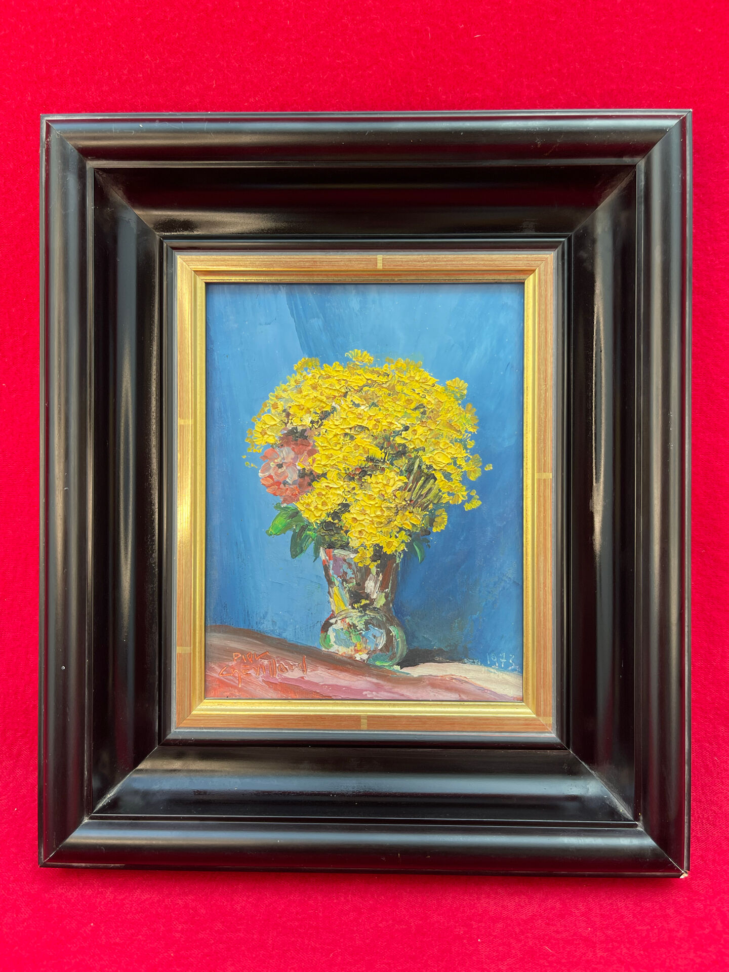 Pierre Chevillard 1973 Huile sur Panneau Jacobée Tableau Signé Daté En