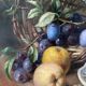 HST painting "Still life with roses and fruits" signed Maniere 1920