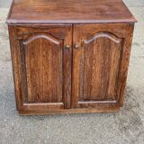 Vintage dark wood buffet with 2 doors, 80cm