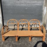 Vintage bamboo rattan sofa