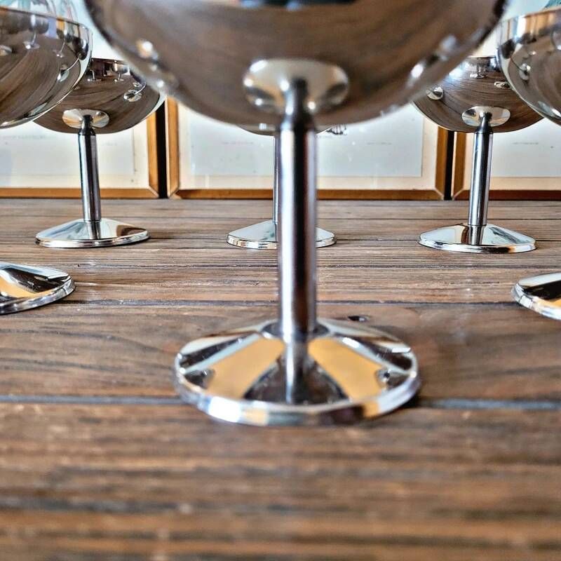 6 Vintage stainless steel ice cream/dessert cups from the 70s-80s, round shape