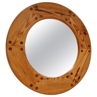 Pine wall mirror by Uno Kristiansson, Sweden, 1960