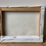 Tableau ancien huile sur toile jeune fille au lac signé