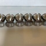 Six metal egg cups